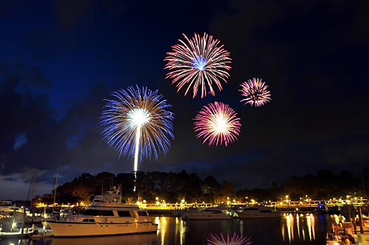 Fireworks in Harbour Town in Hilton Head Island