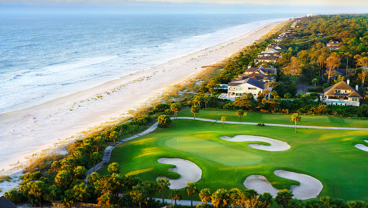 Aerial view of Palmetto Dunes Golf Course